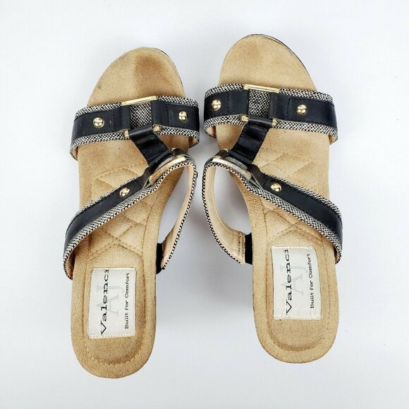 AJ Valenci Women's Black Buckle Wedge Sandals #902752 Sz 7.5M EUC - Picture 5 of 10